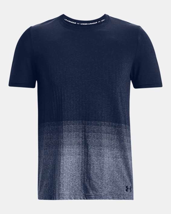 男士UA Seamless Luxk短袖T恤 in Blue image number 4